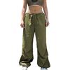 VIVICOLOR Pantaloni da Paracadute da Donna, Pantaloni Cargo Larghi Y2K Pantaloni Rilassati a Vita Bassa a Gamba Larga Streetwear
