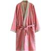PRINCESS BRIDE Camicia da notte tradizionale Hanfu in cotone con doppia garza, lunghezza media, con stampa con cintura e cravatta, pigiama ampio, comodo camicia da notte per sudore, yukata sauna a vapore, kimono da