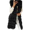 Generisch Gilet in pelliccia sintetica da donna, taglie forti, senza maniche, aperto, lungo, in pelliccia sintetica, caldo, in tinta unita, elegante, invernale, peloso, sciarpa, cardigan con scollo rotondo,