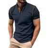 Generic Polo Uomo Manica Corta Slim Fit Casual Maglia Uomo Manica Corta Anni 70 T Shirt Uomo Bianca 2024 Estate a Maniche Corte Polo Manica Corta Uomo Blu Marina Militare M