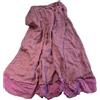 NFYM Gonna lunga da donna, in lino, stile bohémien, patchwork, con orlo invecchiato, Rosa, Taglia Unica