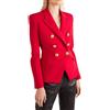 GUOCU Blazer Donna Cappotto Manica Lunga Cardigan Doppiopetto Blazer Autunno Giacca da Pied de Poule Elegante OL Ufficio Business Blazer Cappotti Classico Slim Fit Blazer Giacche da Lavoro Rosso M