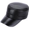 Sandy Ting Cappello militare da cadetto vintage in pelle di agnello solido