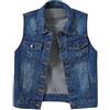 Generic Giacca Smanicato Donna Vintage Gilet Jeans Giacca Corte Eleganti Senza Maniche Giacca Jeans Da Donna Crop Top Giubbotto Jeans Gilet Denim Jeans Retro Panciotto Gilet Vintage Cardigan Strappato