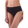 BELLISSIMA Confezione 3 Slip Donna Midi Vita Alta Microfibra in Colori Bianco Nero Naturale 025 Nero, L/XL