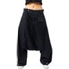 FANTAZIA Pantaloni Harem Giapponese Unisex Design Originale Jihya - Taglia S a XXXL Nero, Nero , XL plus