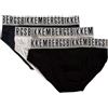 Dirk Bikkembergs Slip Uomo Bikkembergs Confezione 3 Pezzi Mutande Elastico a Vista Cotone Elasticizzato Underwear Articolo BKK1USP01TR TRIPACK, MIXCOLOR Black/Blue/White, M - EU M - US S - FR 3