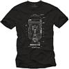 MAKAYA Maglietta Android - R2 Blue Print - T-Shirt Stampa Robot Divertenti Theory Nera XXXXXL