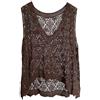 RWGSNB Gilet Donna, Canotta all'Uncinetto Donna Canotta Maglia Traforata e Trasparente vestibilità Ampia Leggera Casual Estiva Copricostume Spiaggia per Tutti I Giorni Feste Marrone M