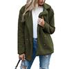 WXHNZYQ Bottoni Autunnali E Invernali, Risvolti, Cardigan in Pile Sciolto, Cappotto di Lana di Pecora da Donna, Giacche, Top