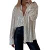 Vhersily 2025 offerte - Magliette con Paillettes Donna Elegante Argento Manica Lunga Magliette Brillantini Natale Maglietta Curvy Cardigan t-Shirt Maglia Taglie Forti Strass Camicia Sera Glitter