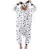ULEEMARK Pigiama intero da donna per adulti, unisex, a forma di animale, pigiama da notte per Halloween, costume da cosplay, Cane dalmata, L