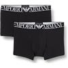 Emporio Armani 2-Pack-Trunk Endurance, Boxer in Confezione da 2 Uomo, Nero, L