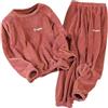 Generic Pigiama Donna Primavera，Morbido Eleganti Taglie Forti Set Eleganza e Confort Top Pantaloni Lunghi Maniche Lunghe Tuta da Casa per Casual