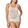 GICIPI Canotta Donna in Lana e Seta Classica con Spalline in Pizzo (IT, Testo, L, Regular, Regular, Bianco)