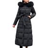 Generico Piumino Bordeaux Donna Giubbino Donna Piumino Cappotto Lungo Pelle Parka Invernale con Pelliccia Giubbotto Invernale Lungo Giacca Lana Trench Giacche a Vento