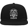 Generic Skull Biker Motorcycle Legend Cappello da Baseball con Visiera Piatta Snapback a 5 Pannelli Nero