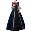 Duohropke Abito medievale da donna rinascimentale da principessa, stile barocco, stile rococò, costume da cosplay gotico, abito vittoriano, abito da ballo elegante Lolita, Blu, S