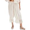 Bienwwow Donne Y2k Ruffle Pettipants Pizzo Lungo Bloomers Pantaloni Slip Under Dress Carino Pantaloons Elastico Vita Zucca Pantaloni Pigiama Bottoms, A-Bianco, S