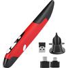 Akozon Stilo per Computer USB, Penna per Mouse da 2,4 G Fornita Senza Batteria Componenti PC Tipo Wireless Verticale Innovativo Personalizzato (Rosso)