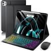 SAMTUNK Custodia per tastiera per iPad Pro 13 (M5 2025) / iPad Pro 13 (M4 2024) 13 pollici Cover - 7 colori arcobaleno cambiamento tastiera magnetica rimovibile retroilluminata staccabile con supporto