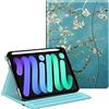 FINTIE Custodia per iPad Mini 7ª Gen 2024 (A17 Pro) / Mini 6ª Gen 2021 8,3 con Pencil Holder - [Multi-angli] Folio Pieghevole Cover Protettiva Case Auto Sveglia/Sonno, Blossom