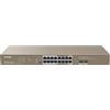 Tenda Switch PoE 18 Porte Gigabit, 16 Porte PoE+ 250W, Ogni Porta Fino a 30 W, 2 Porte SFP Uplink Gigabit, Una chiave Standard/Estendi/Vlan/Priorità, QoS, Trasmissione Fino a 250 M, TEG1118P-16-250W