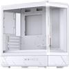 Jonsbo D200 Case PC Mini-Tower mATX con vetro temperato, display frontale, spazio per 7 ventole e radiatore da 240 mm - bianco
