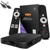HTS e-com VU+ Yay GO PRO Android TV Box 4K UHD - Streaming Box Android TV 14 con Chromecast integrato, 2GB RAM, 8GB Flash, WiFi 1200 Mbit, Widevine L1, HDCP 2.3, USB 3.0, Bluetooth 4.2, cavo HDMI HTS e-com