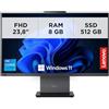 Lenovo - Pc All in One 24 ThinkCentre Neo 50a Gen 5, Computer Professionale Windows 11 Pro, Intel Core i5-13420H, RAM 8GB DDR5, 512GB SSD NVMe - Display FHD IPS, Wi-Fi 6, USB-C e HDMI - Luna Grey