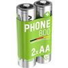 ANSMANN MaxE Mignon AA batteria ricaricabile 800mAh bassa autoscarica - pre-carica della batteria - batteria per i telefoni cordless (confezione da 2) - MaxE