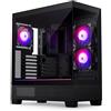 Phanteks XT View, chassis gaming mid-tower, finestrino anteriore e laterale in vetro temperato, USB-C 3.2 Gen2, 3 ventole M25-120 D-RGB incluse (Nero)
