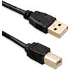 VulTech Cavo USB 2.0, USB-A maschio a USB-B maschio, con connettori placcati in oro, per stampanti, 1.8 m, Nero