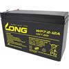 LONG WP7.2-12A/F2 WP7.2-12A/F2 - Batteria al piombo 12 V, 7,2 Ah (AGM) (larghezza x altezza x profondità) 151 x 102 x 65 mm, spina piatta 6,35 mm