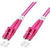 Techly Professional 102567 Cavo Fibra Ottica Multimodale OM4 LC/LC 50/125 1 m Fucsia