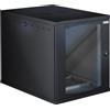 Techly Professional 369175 Armadio Rack 19 a Muro 13U P 800mm L 600mm Porta Vetro Nero Nero
