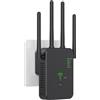 Riniul WiFi, 1200Mpa WiFi Dual Band Extender 2.4G/5G, amplificatore di segnale WiFi, 4 antenne, 2 porte LAN, amplificatore WiFi per l'ufficio e la casa con video tutorial, installazione facile
