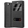 Cadorabo Custodia Libro per Huawei P8 Lite 2015 in Nero COMETA - con Funzione Stand e Chiusura Magnetica - Portafoglio Cover Case Wallet Book Etui Protezione