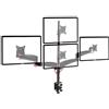 Duronic DM453VX1 Braccio per 4 monitor da 13 a 27 pollici | Supporto schermi quadruplo| Inclinazione e altezza regolabile | VESA 75 100 | Supporto monitor ergonomico doppio articolato | Gestione cavi