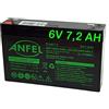 ANFEL Batteria Ricaricabile al Piombo Gruppi continuità ups Solare Allarme 6V 7Ah 7,2 Ah