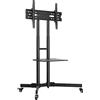 Yaheetech Supporto Staffa per TV Carrello Porta TV con Ruote a Terra Ripiano per Monitor TV LCD LED Plasma da 30 a 60 Pollici VESA da 200x200 mm a 600x400 mm Altezza e Angolo Regolabile