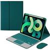 ZKAIAI Custodia con Tastiera per iPad Air 3 2019/iPad Pro 10.5 2017, QWERTY Tastiera Bluetooth Wireless con Trackpad e Illuminazione, Magnetica Rimovibile Cover con Mouse, Verde Scuro Con Retroilluminazione