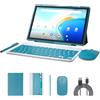 NOVOJOY Tablet 2 in 1 da 10 pollici Android 15 OS Tablet, Tablet con tastiera, mouse, custodia, stilo, 32GB ROM+8GB RAM, Doppia Fotocamera 2MP+8MP, Processore Quad Core, Batteria da 6000mAh, 10.1