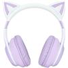 Sxhlseller Cuffie da Gioco con Orecchio di Gatto e Luce a LED Pieghevole Sopra l'Orecchio per PC Laptop Mac Smartphone Viola