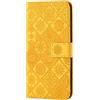 VQWQ Custodia per Oppo A57S 4G, Flip Cover a Portafoglio in Pelle PU Fiore 3D Slot per Schede Libro Cavalletto Supporto Wallet Case Cordino Chiusura Magnetica per Donna Maschio -[XC]-Yellow