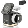 WESDAR 3 in 1 Magnetico Caricatore Wireless per iPhone 15W Compatibile,Stazione di Ricarica Magnetica 15W per iPhone 17/16/15/14/13/12 - Base Pieghevole(NERO)