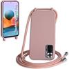 WenBaby Cover Compatible con Xiaomi Redmi Note 10 Pro,Cellulare Girocollo Custodia con Cordino TPU Corda Silicone Case Bumper Custodia, Rosa sabbia