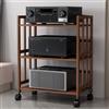 Leaceuv Mobile Stereo Hi fi rack hifi,Supporto multimediale AV a 2/3 livelli, Scaffale Stereo in Legno,Mobiletto per Componenti,Supporto per Giradischi CD,Supporto per sotto la TV per DVD,Console di gioco(Bro