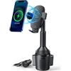 APPS2Car Supporto per telefono da auto con adattatore QC 3.0, ricarica rapida Qi da 15 Watt, compatibile con iPhone 11/12/13/14/15/16/Pro/Max/Plus e supporto universale per tutti i modelli