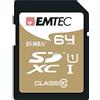 Emtec 64GB Class10 Gold + 64GB SDXC Class 10 scheda di memoria - schede di memoria (SDXC, Nero, Marrone, Classe 10)